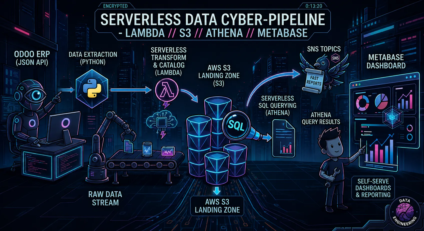Serverless Data Pipeline — Lambda, S3, Athena & Metabase