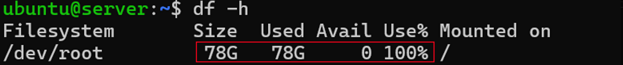 Disk storage full